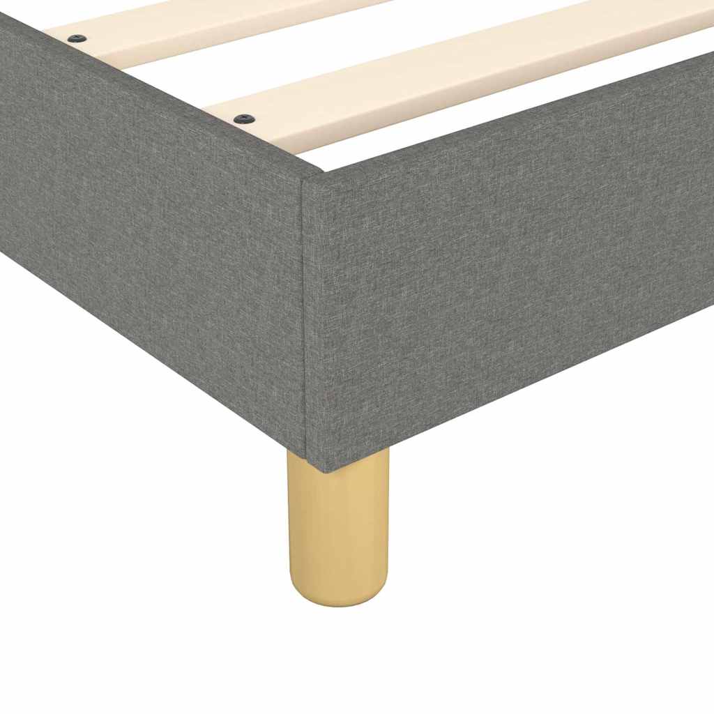 Box Spring Bed Frame Dark Grey Single Fabric