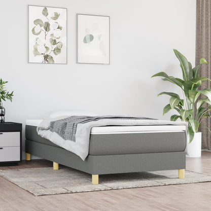 Box Spring Bed Frame Dark Grey Single Fabric (UK/IE/FI/NO only)