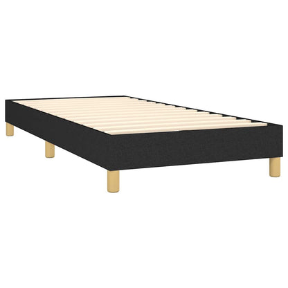 Box Spring Bed Frame Black Single Fabric