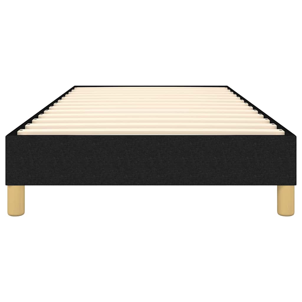 Box Spring Bed Frame Black Single Fabric