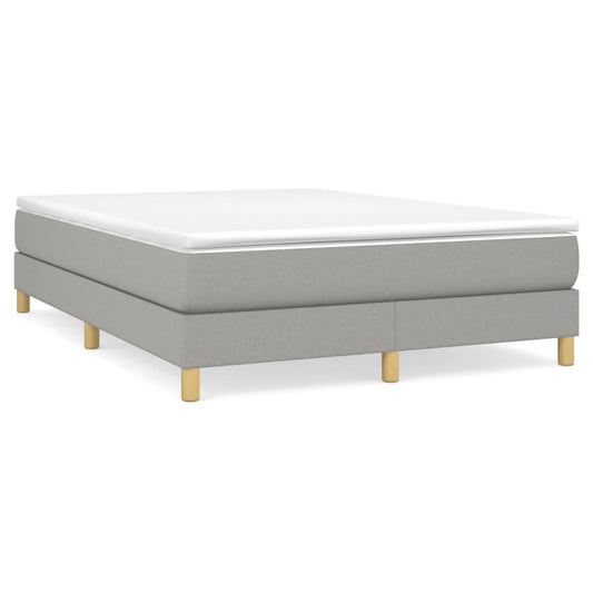 Box Spring Bed Frame Light Grey Double Fabric (UK/IE/FI/NO only)
