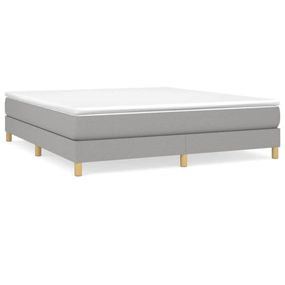 Box Spring Bed Frame Light Grey Super King Fabric