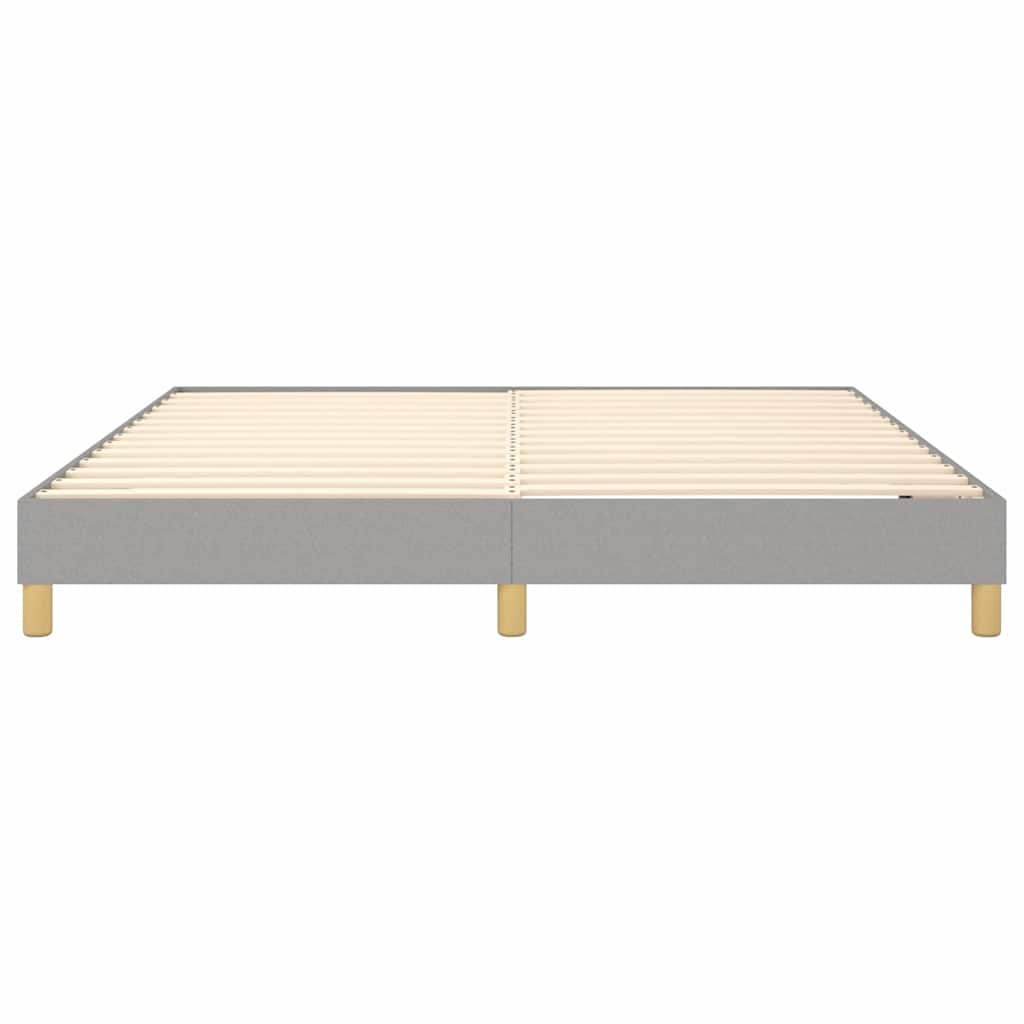 Box Spring Bed Frame Light Grey Super King Fabric