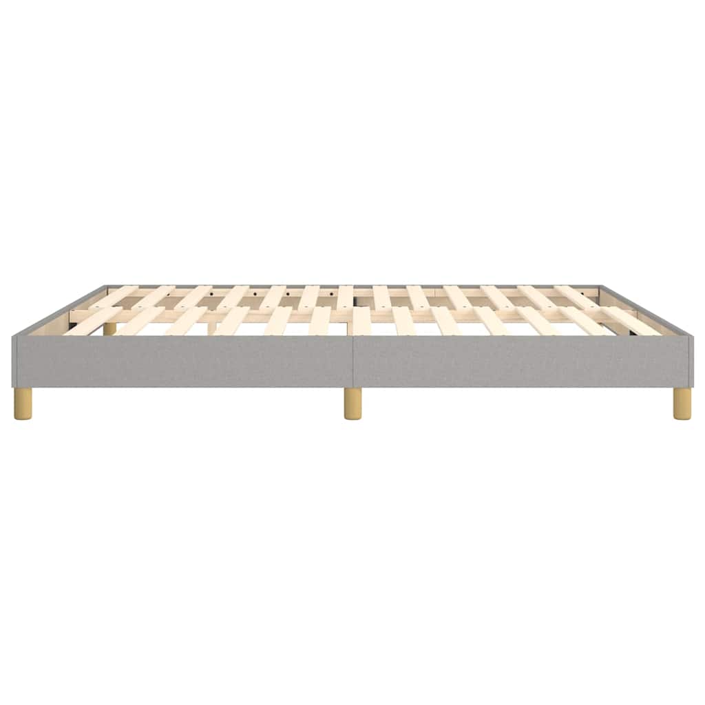 Box Spring Bed Frame Light Grey Super King Fabric
