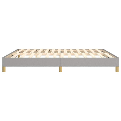 Box Spring Bed Frame Light Grey Super King Fabric