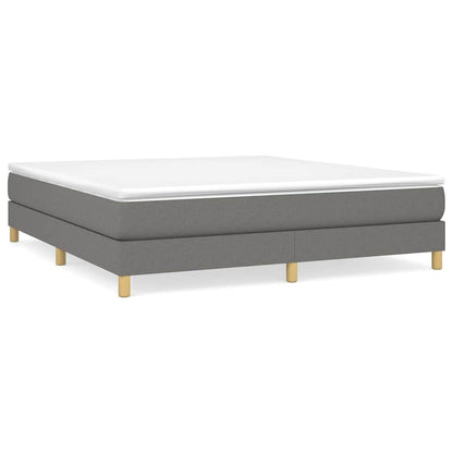Box Spring Bed Frame Dark Grey Super King Fabric