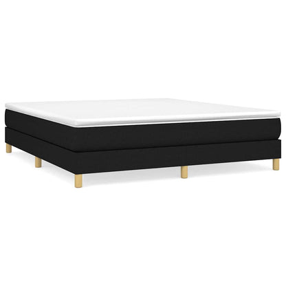 Box Spring Bed Frame Black Super King Fabric