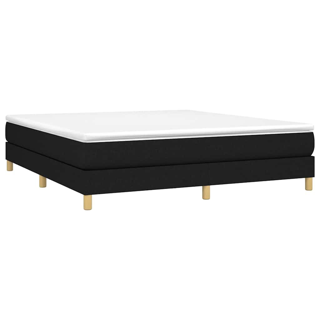 Box Spring Bed Frame Black Super King Fabric