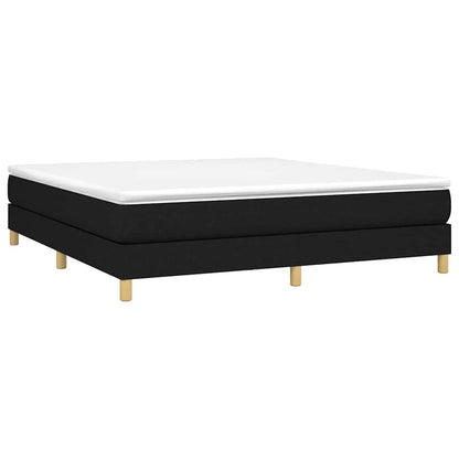 Box Spring Bed Frame Black Super King Fabric