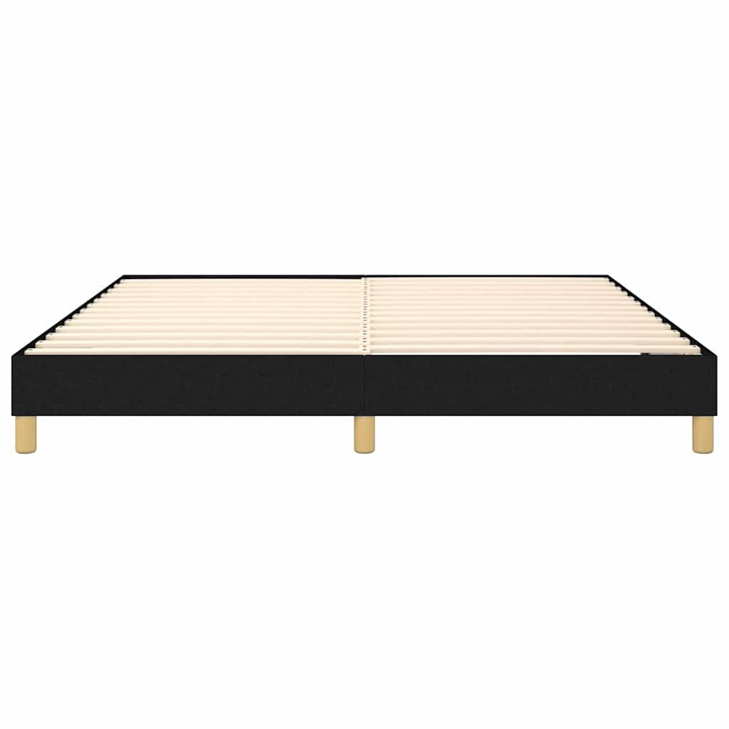 Box Spring Bed Frame Black Super King Fabric