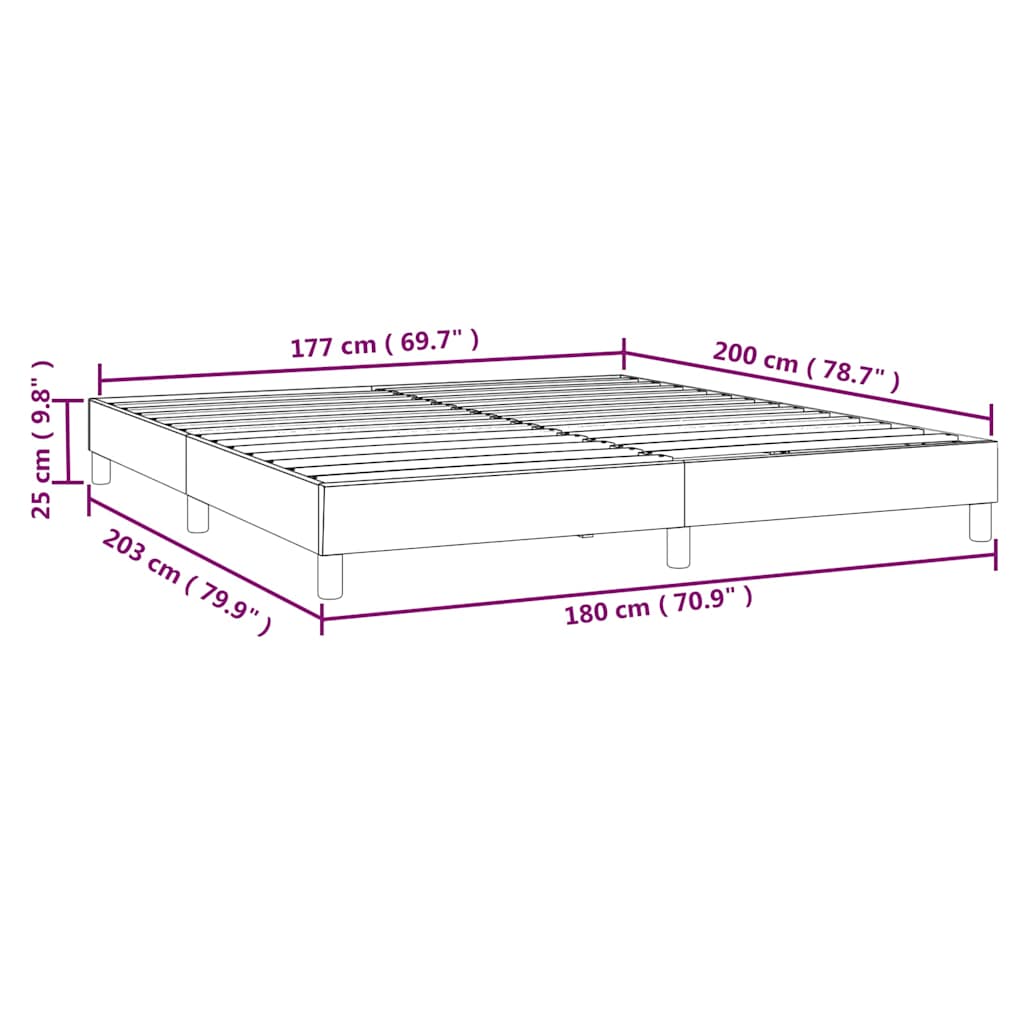 Box Spring Bed Frame Black Super King Fabric