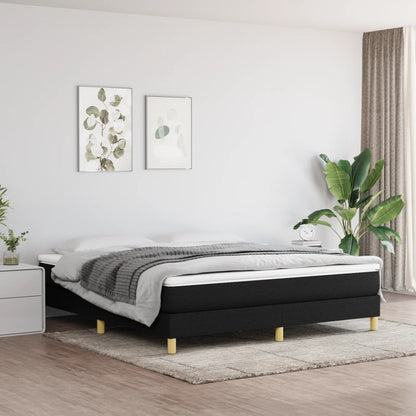 Box Spring Bed Frame Black Super King Fabric (UK/IE/FI/NO only)