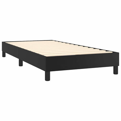 Box Spring Bed Frame Black Single Faux Leather