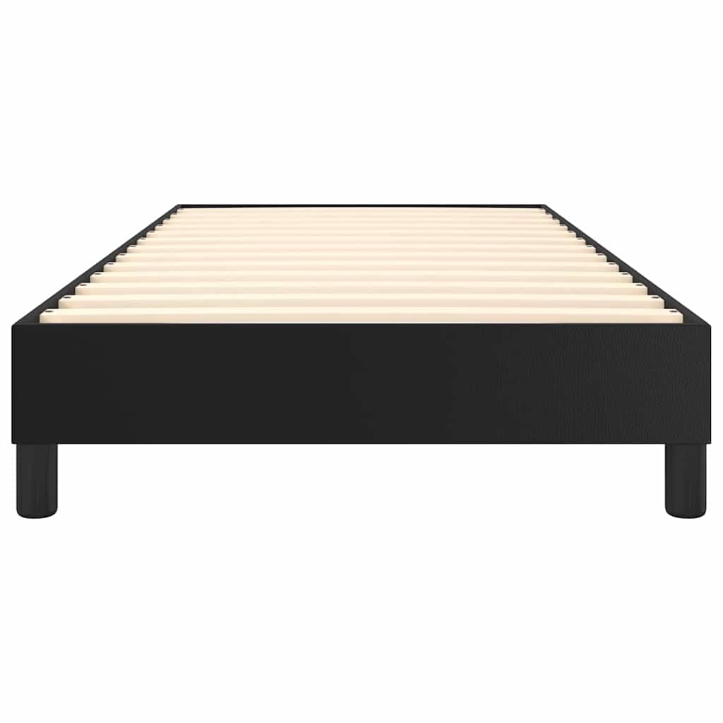 Box Spring Bed Frame Black Single Faux Leather