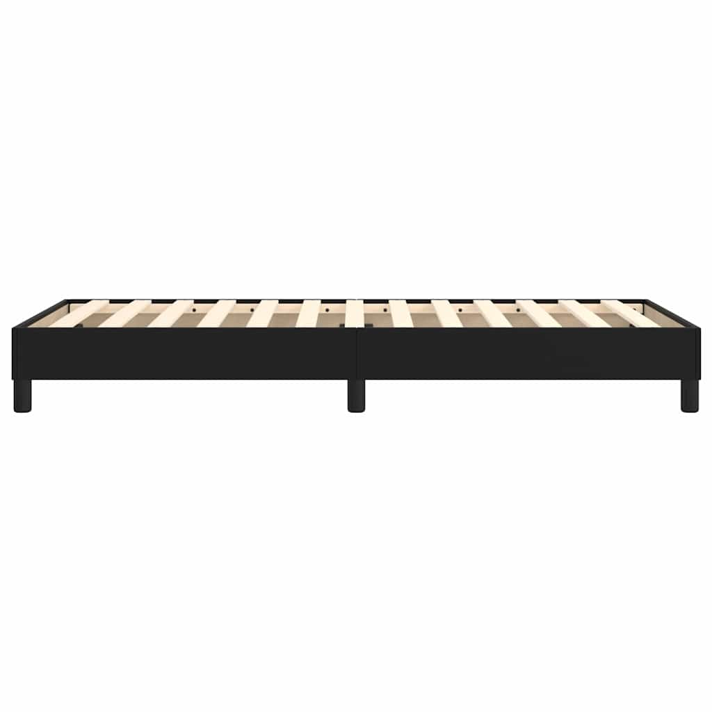 Box Spring Bed Frame Black Single Faux Leather