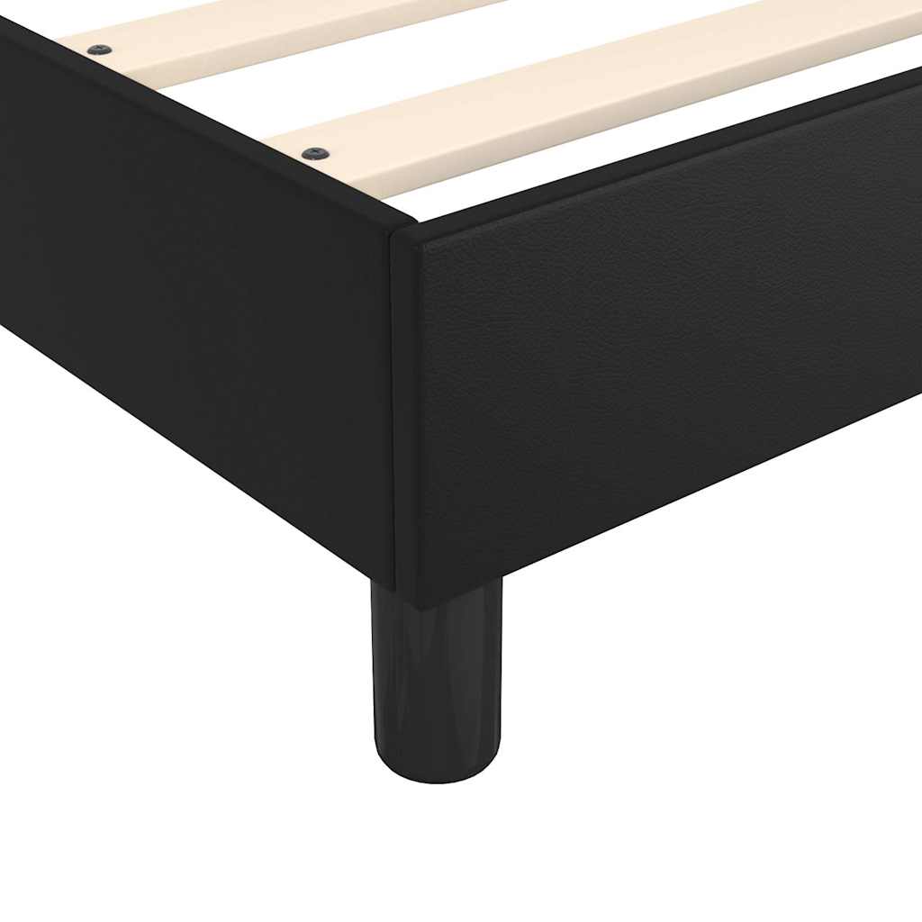 Box Spring Bed Frame Black Single Faux Leather