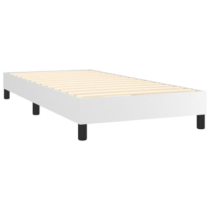 Box Spring Bed Frame White Single Faux Leather (UK/IE/FI/NO only)