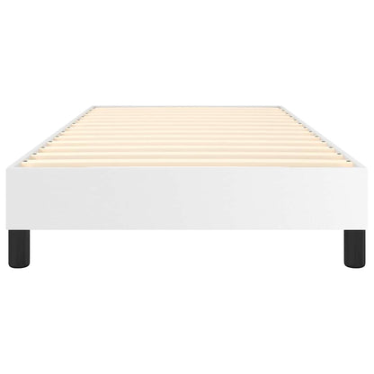Box Spring Bed Frame White Single Faux Leather