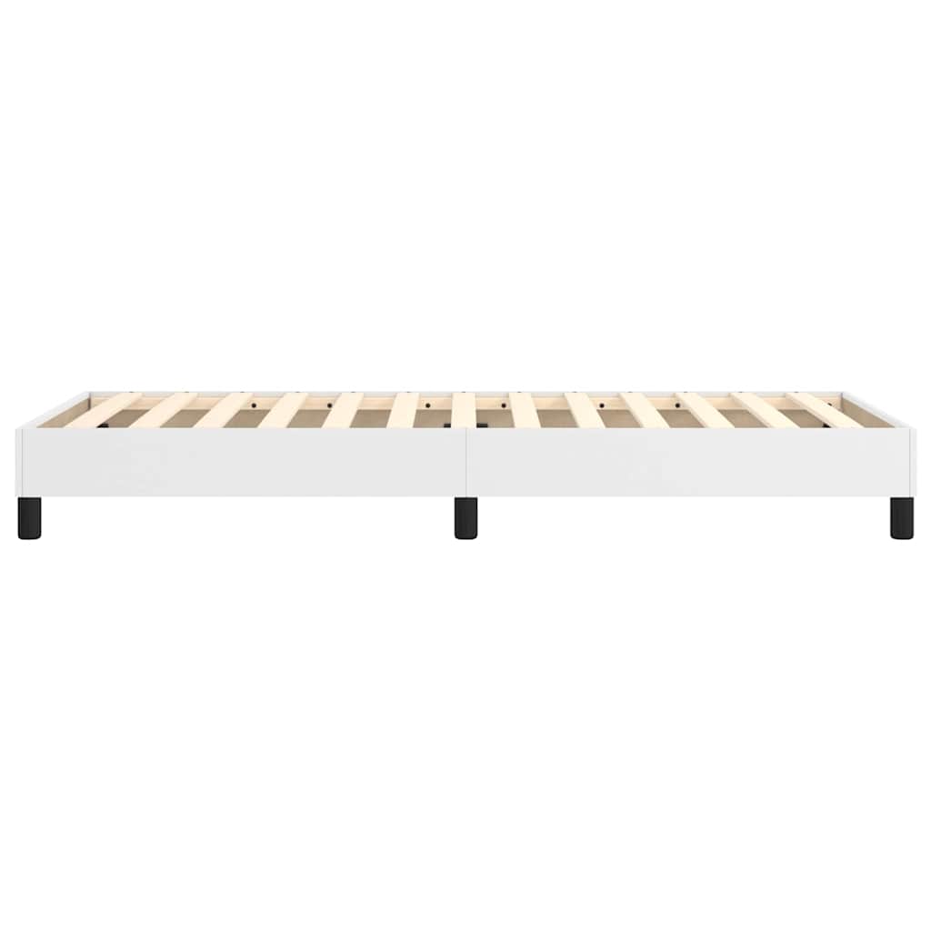 Box Spring Bed Frame White Single Faux Leather