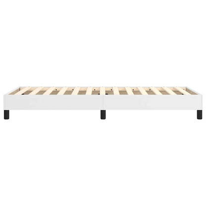 Box Spring Bed Frame White Single Faux Leather