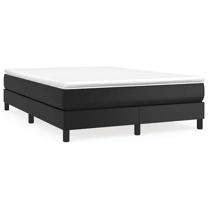 Box Spring Bed Frame Black Double Faux Leather