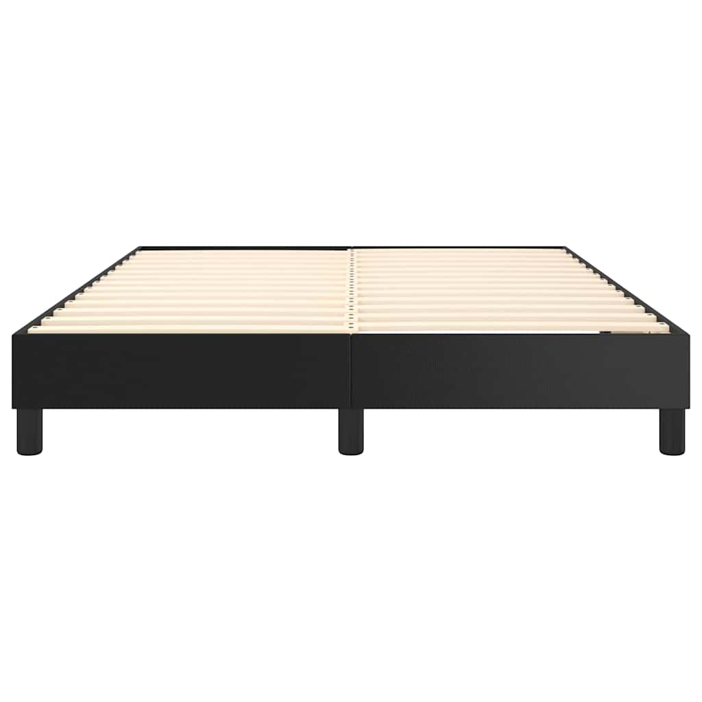 Box Spring Bed Frame Black Double Faux Leather