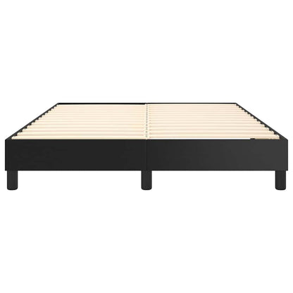Box Spring Bed Frame Black Double Faux Leather