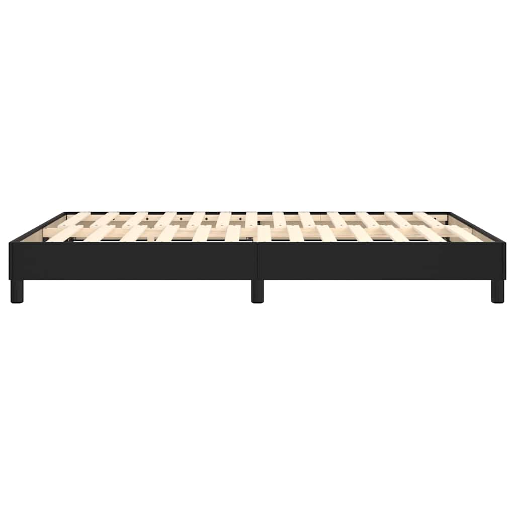 Box Spring Bed Frame Black Double Faux Leather