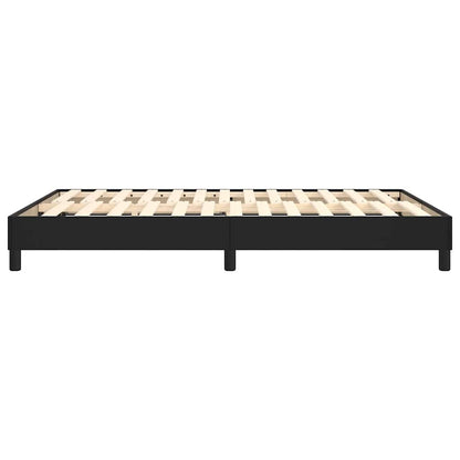 Box Spring Bed Frame Black Double Faux Leather