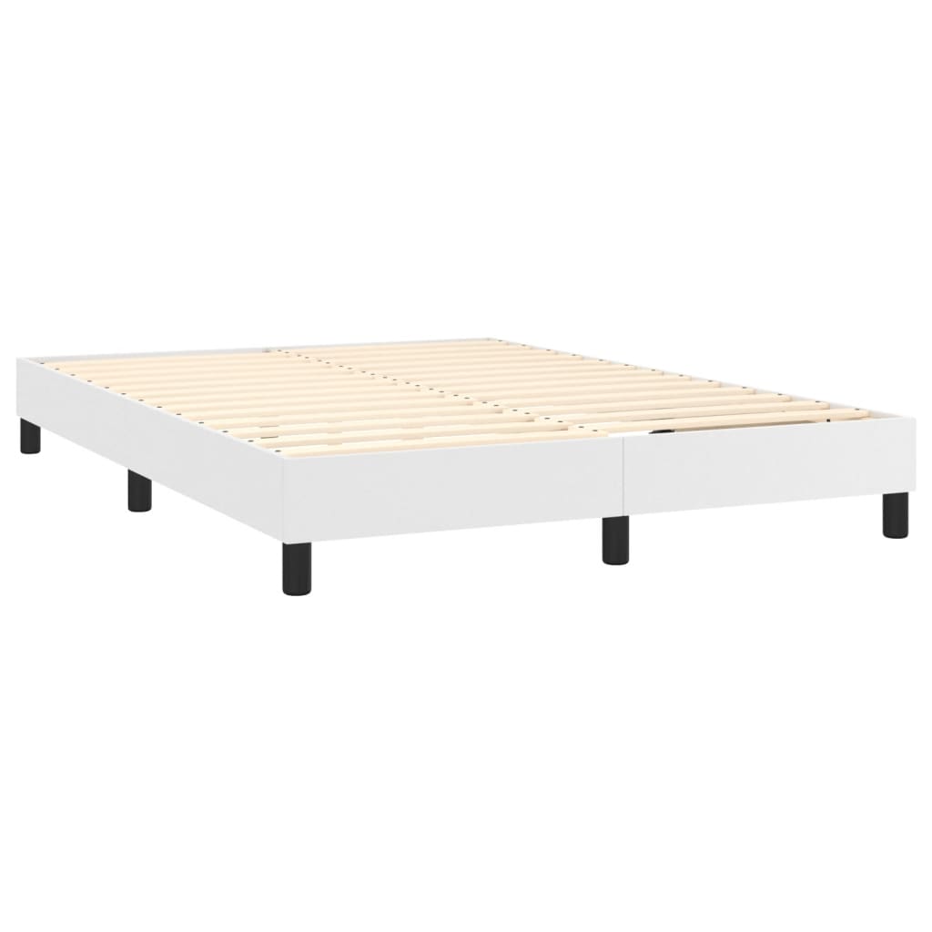 Box Spring Bed Frame White Double Faux Leather (UK/IE/FI/NO only)