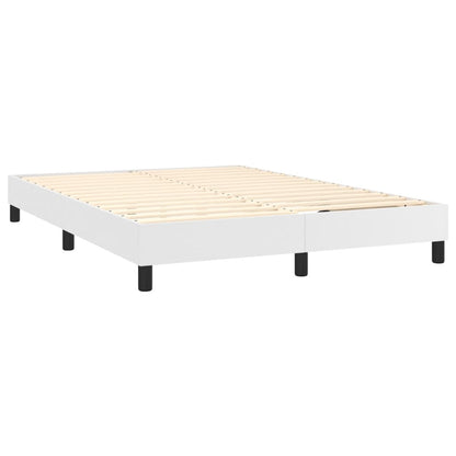 Box Spring Bed Frame White Double Faux Leather (UK/IE/FI/NO only)