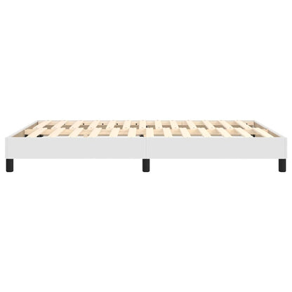 Box Spring Bed Frame White Double Faux Leather