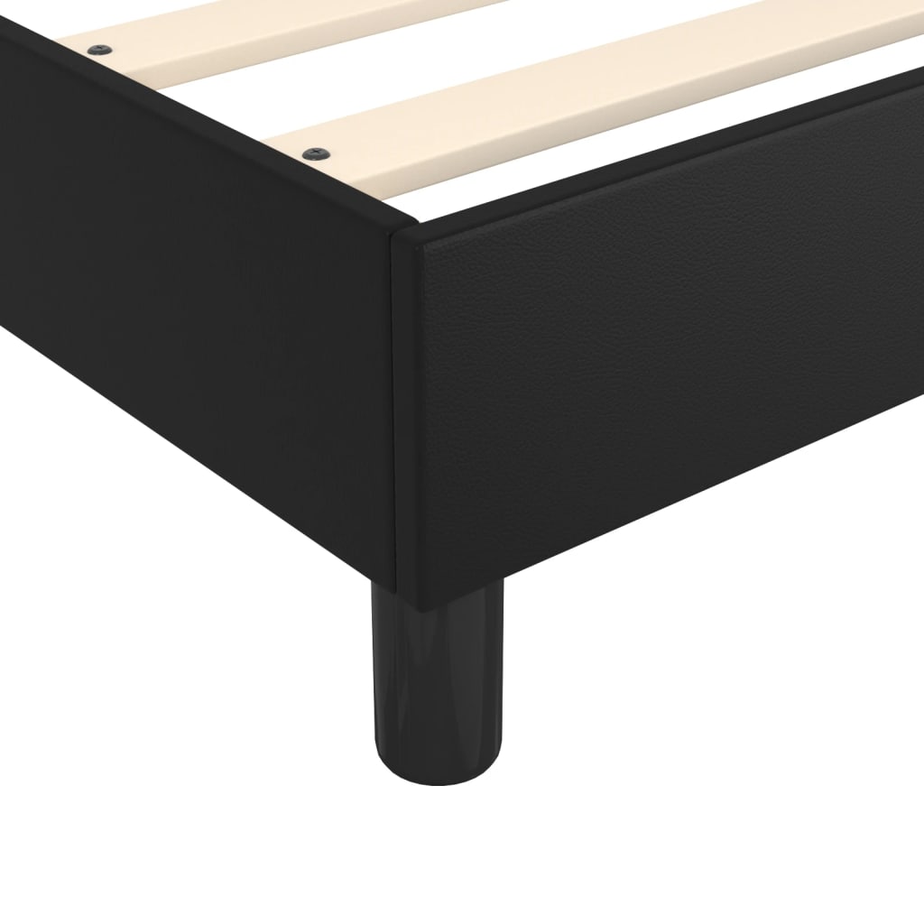 Box Spring Bed Frame Black Super King Faux Leather (UK/IE/FI/NO only)
