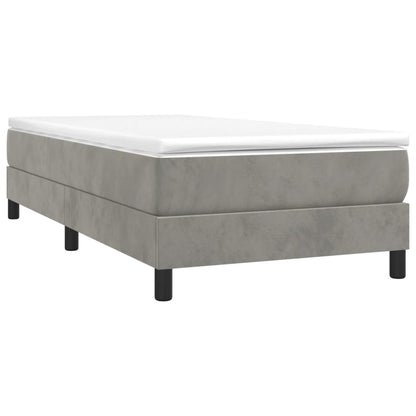 Box Spring Bed Frame Light Grey Single Velvet (UK/IE/FI/NO only)