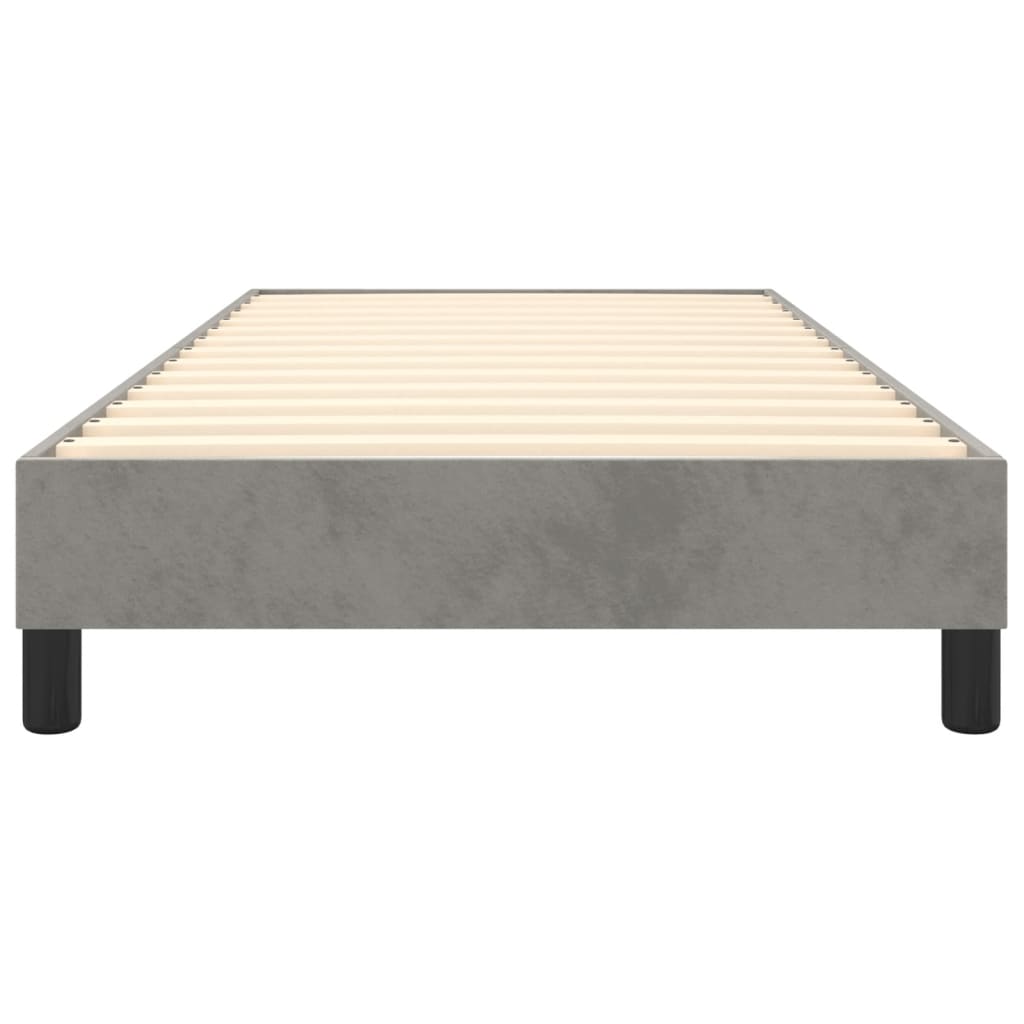 Box Spring Bed Frame Light Grey Single Velvet (UK/IE/FI/NO only)