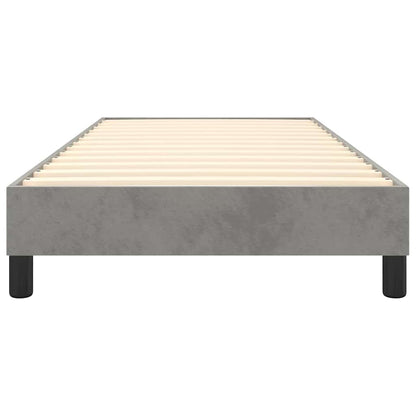 Box Spring Bed Frame Light Grey Single Velvet