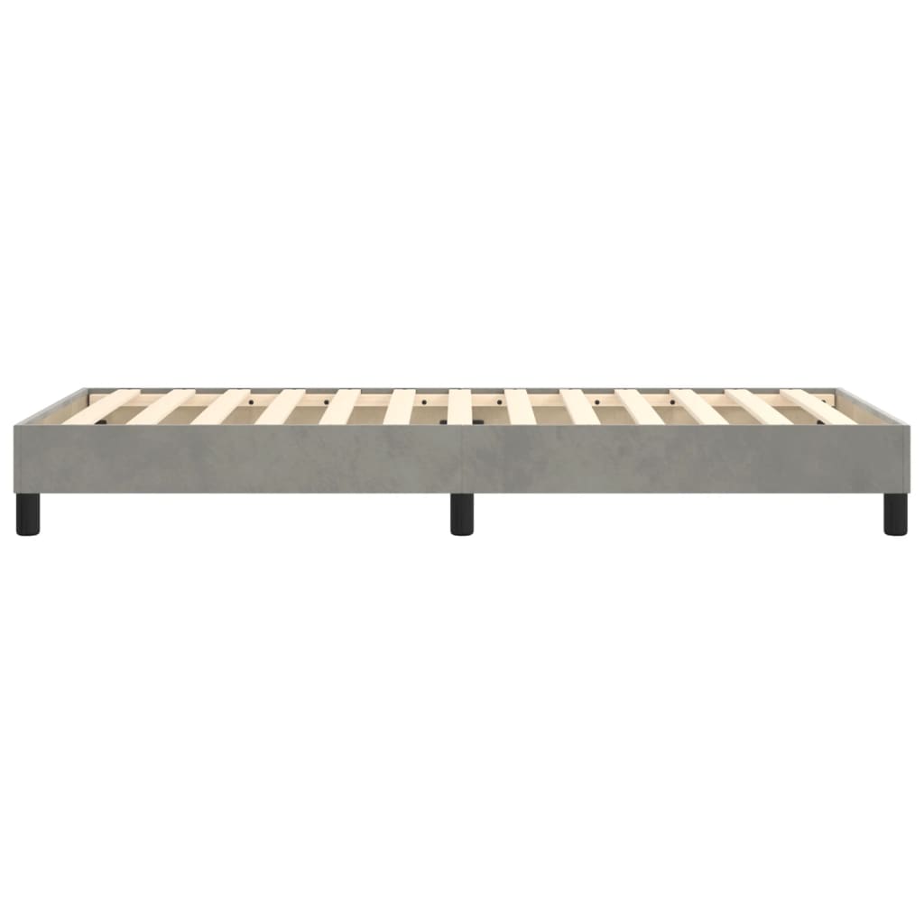 Box Spring Bed Frame Light Grey Single Velvet (UK/IE/FI/NO only)