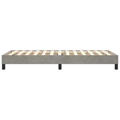 Box Spring Bed Frame Light Grey Single Velvet
