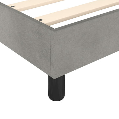 Box Spring Bed Frame Light Grey Single Velvet (UK/IE/FI/NO only)