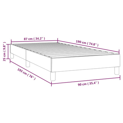 Box Spring Bed Frame Light Grey Single Velvet (UK/IE/FI/NO only)
