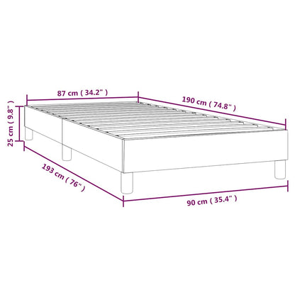 Box Spring Bed Frame Light Grey Single Velvet