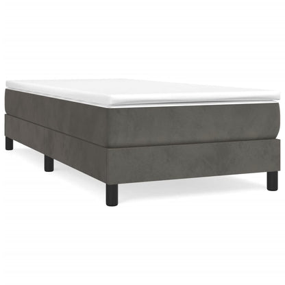 Box Spring Bed Frame Dark Grey Single Velvet (UK/IE/FI/NO only)