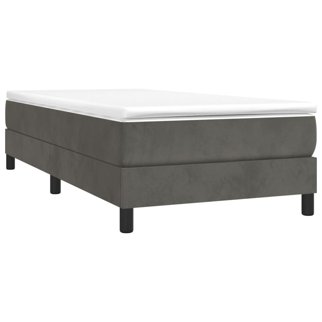 Box Spring Bed Frame Dark Grey Single Velvet (UK/IE/FI/NO only)