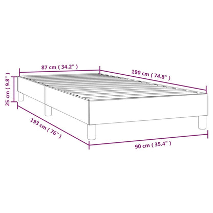 Box Spring Bed Frame Dark Grey Single Velvet (UK/IE/FI/NO only)
