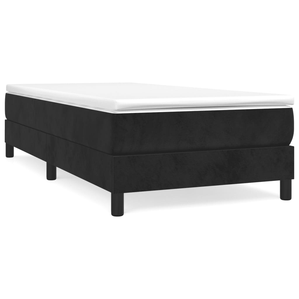 Box Spring Bed Frame Black Single Velvet (UK/IE/FI/NO only)