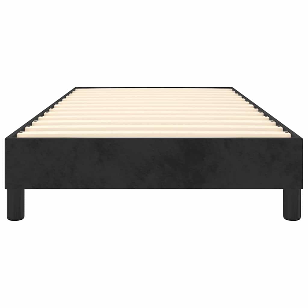 Box Spring Bed Frame Black Single Velvet