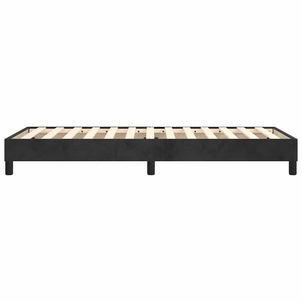 Box Spring Bed Frame Black Single Velvet
