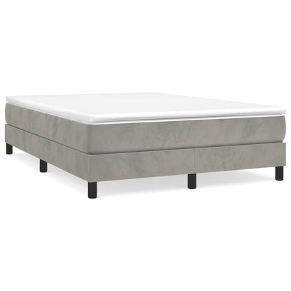Box Spring Bed Frame Light Grey Double Velvet (UK/IE/FI/NO only)