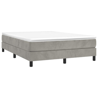Box Spring Bed Frame Light Grey Double Velvet (UK/IE/FI/NO only)