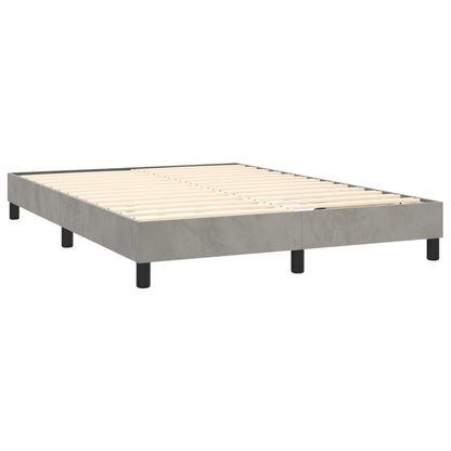 Box Spring Bed Frame Light Grey Double Velvet (UK/IE/FI/NO only)